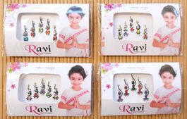 Set 4x Bindi Stickers selbstklebender Gesichts Schmuck
