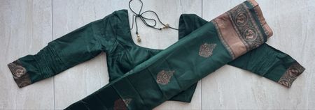 Sari mit Bluse dunkelgrün