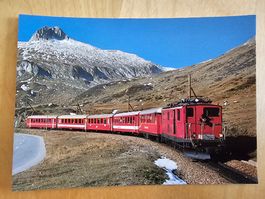 Postkarte FO HGe 4/4 I 31 mit Glacier Express FO BVZ RhB
