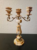 Vintage Onyx Marmor Messing Kerzenleuchter 3-flammig