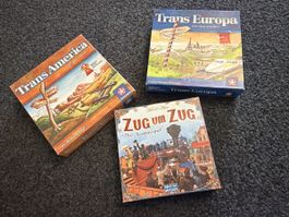Brettspiel-Set: Zug um Zug, Trans Europa, Trans America