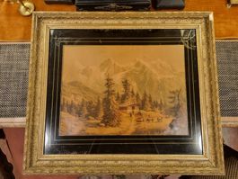 Antiker Rahmen um 1920 – Alpenbild 72x62