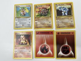 1. Edition Seltener Pokémon Sammelkarte - Set mit 6 Karten