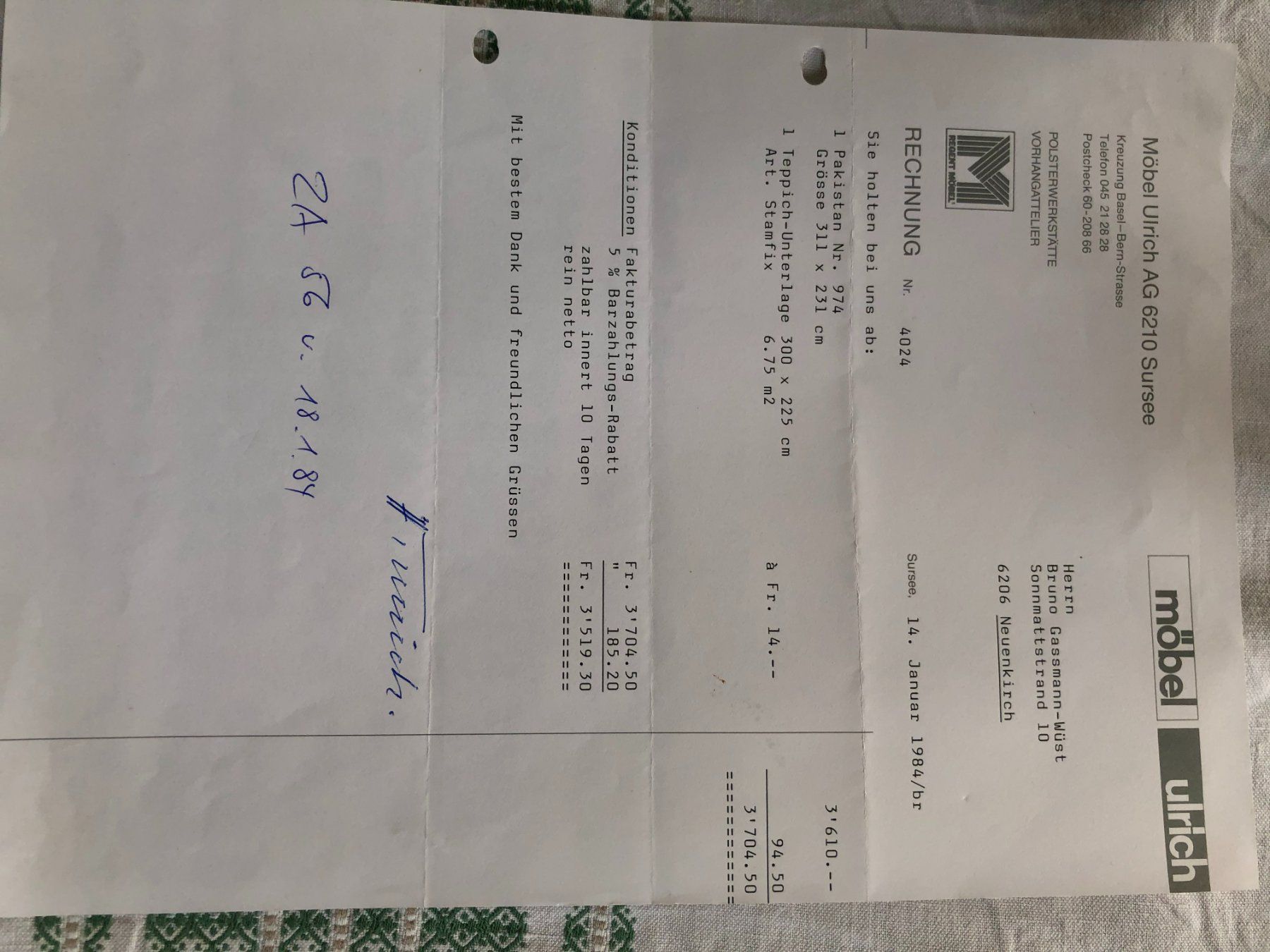 Teppiche: Vintage - Handgeknüpfter Pakistani Teppich – Gebraucht aus Sursee von Pierre-Emerick 3