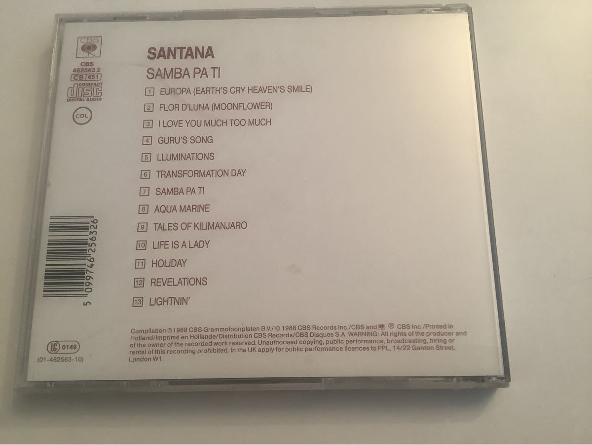CDs: Santana / Samba Pa Ti / 1988 – Gebraucht aus Dübendorf von Shreck 1