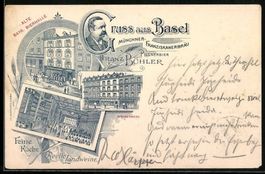 Litho Basel, Alte Bayr. Bierhalle von Fr