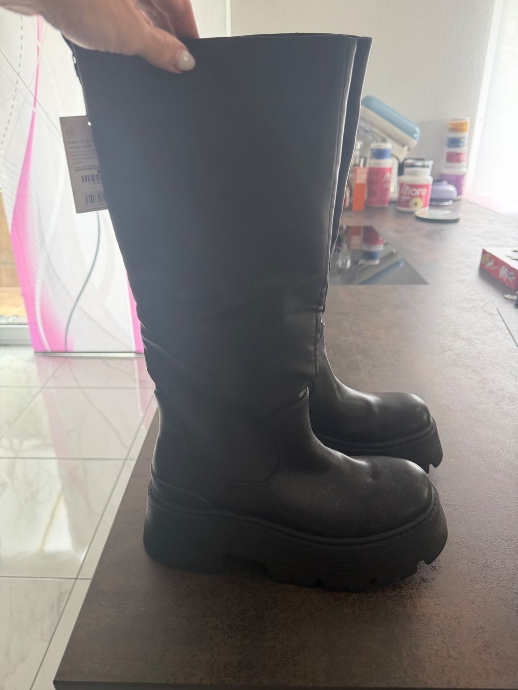 Pull&Bear Scarpe da donna: PULL & BEAR SCHWARZE PLATEAU-STIEFEL GR 39 – Nuovo (secondo la descrizione) da Arch venduto da ellaisa84 3