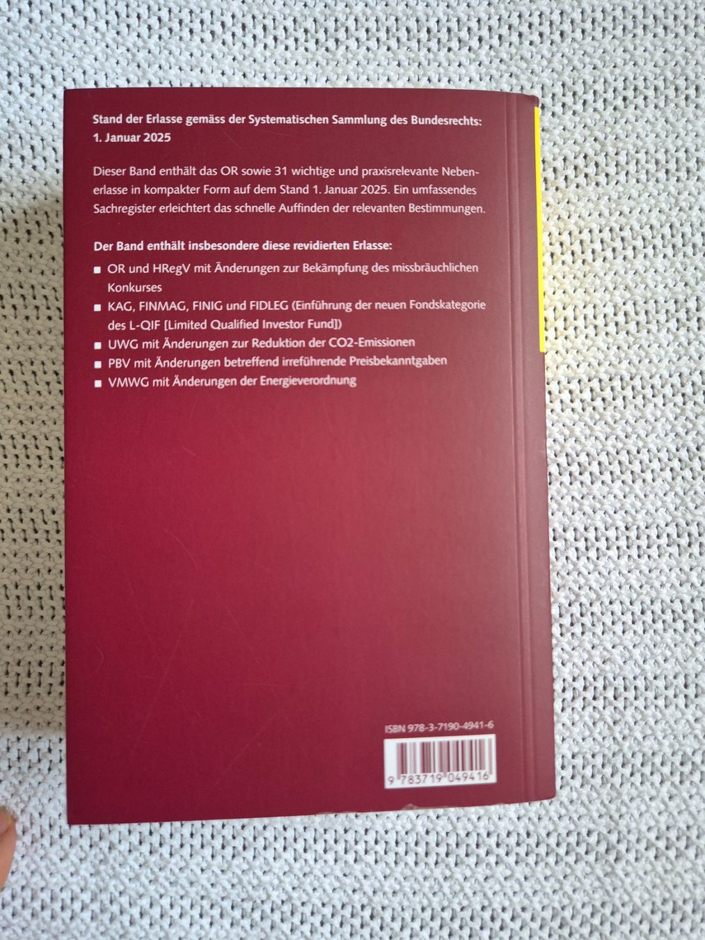 Bücher: OR Schweizerisches Obligationenrecht – Neu (gemäss Beschreibung) aus Reigoldswil von lus_76dn 1