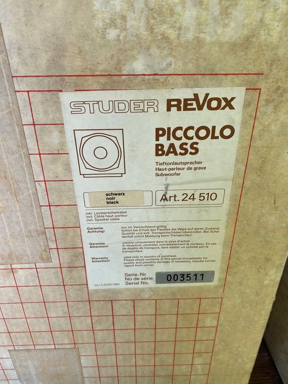 Revox Piccolo Bass Kaufen auf Ricardo