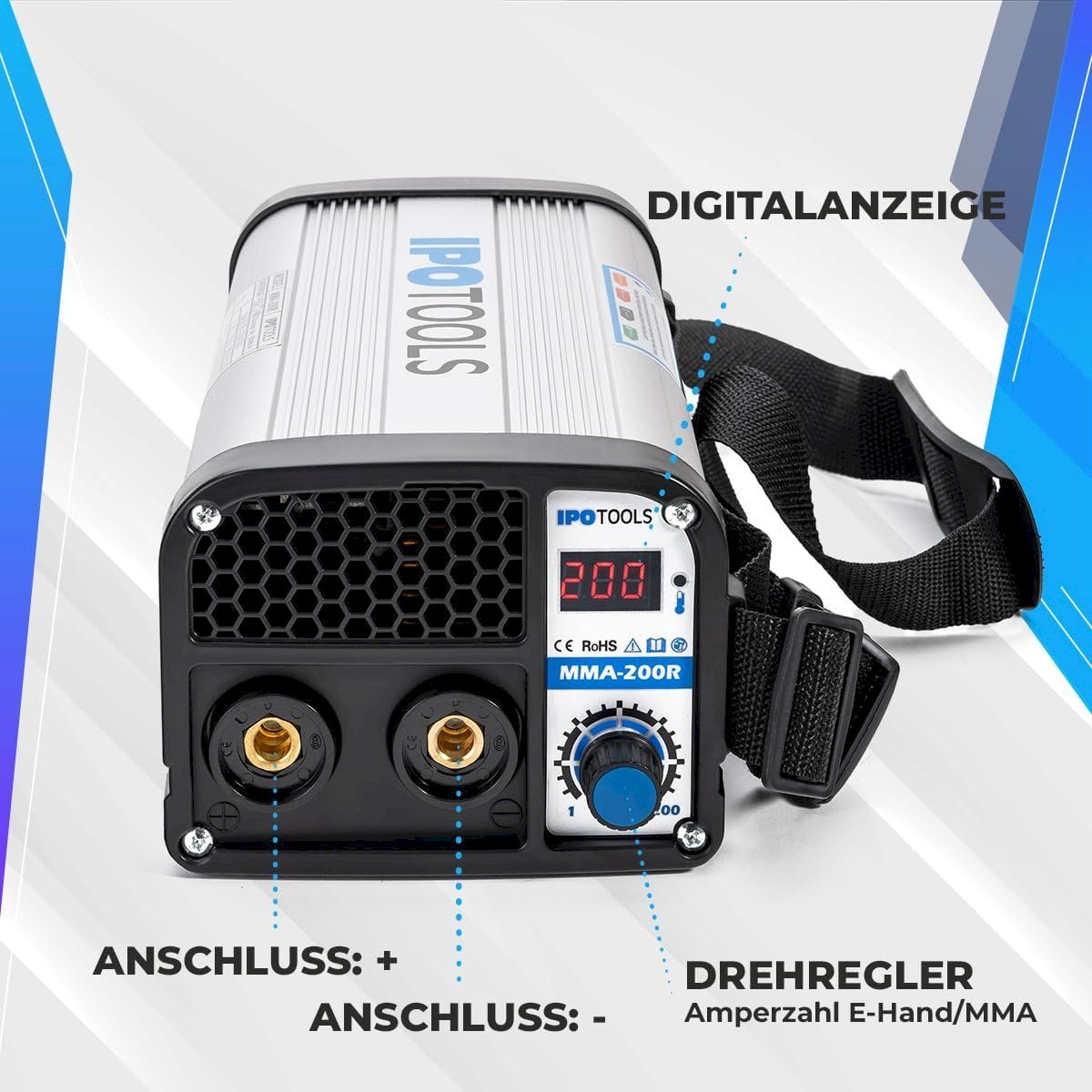 Alle Maschinen: IPOTOOLS MMA-200R E-Hand Schweißgerät – Neu und originalverpackt aus Bottighofen von zaap 3