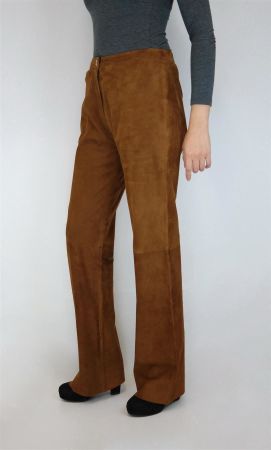 Leonardo Hose Lederhose Wildleder/made in Italy/braun/Gr.L