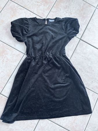 Vestito nero Destination velluto con glitter taglia S