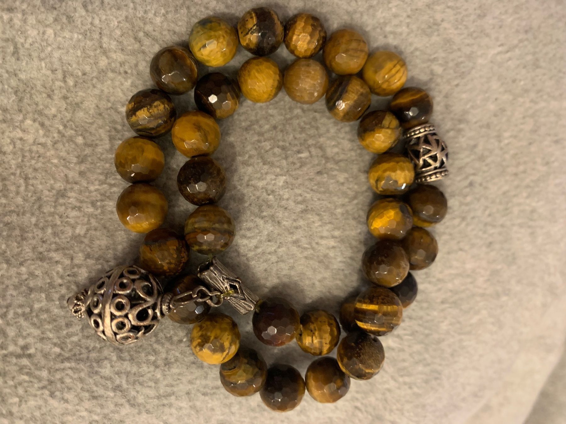 Bracciali & Braccialetti: Edelstein Armband, Tigeraugen, Versilbertverscluss – Usato da Nuerensdorf venduto da gokden1336