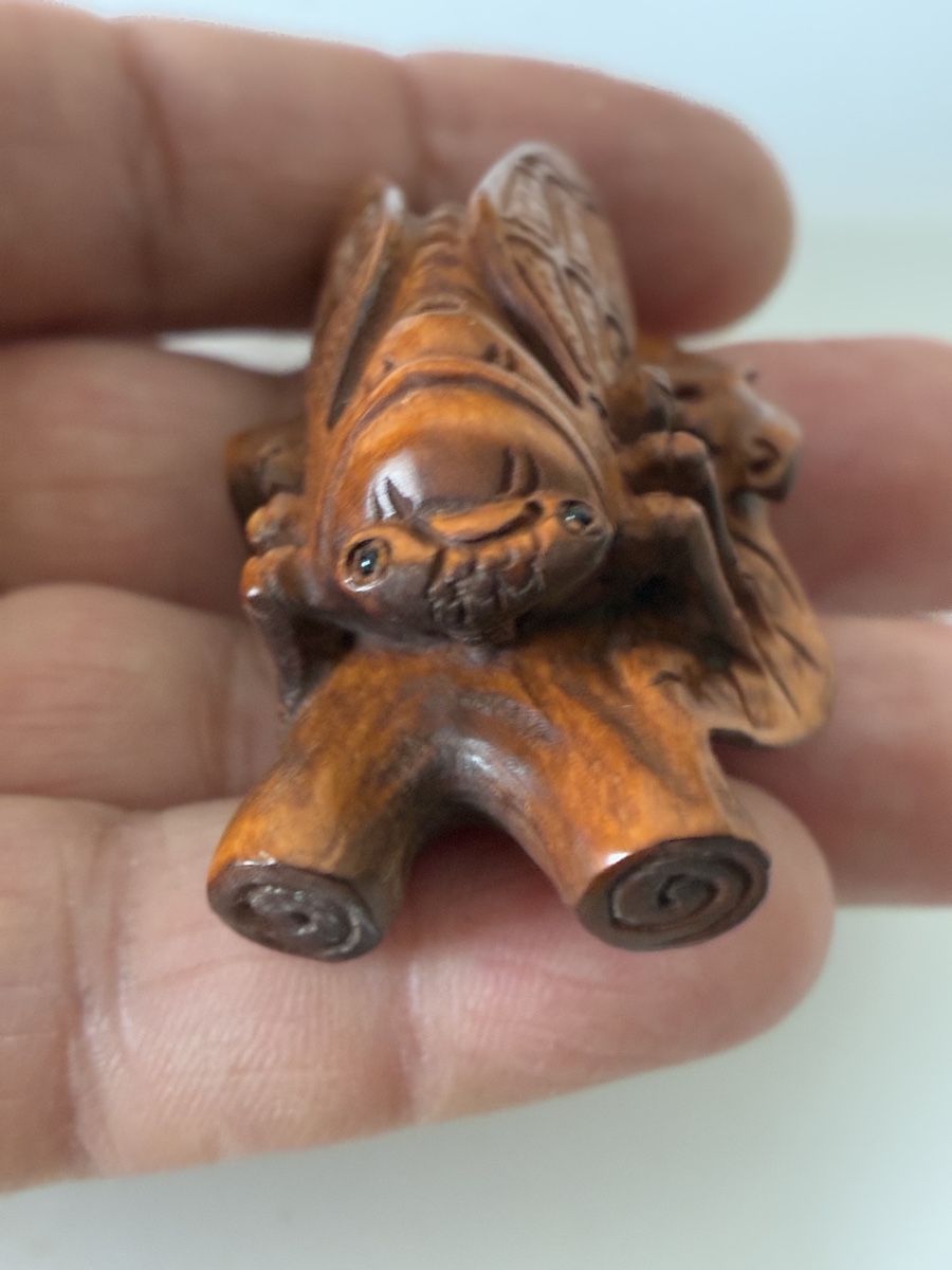 Statuette: Japon netsuke en bois de buis objet traditionnel – Usato da St-Aubin-Sauges venduto da asianart 7