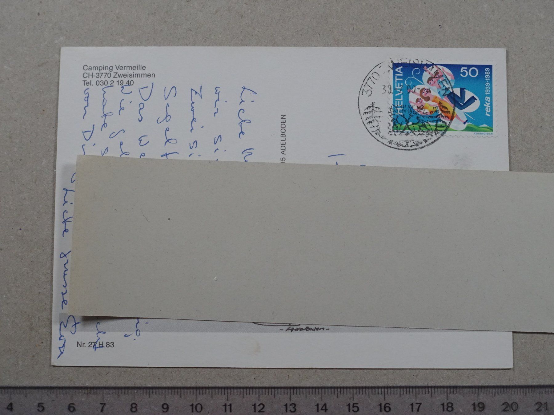 Ansichtskarten: Zweisimmen, Camping Vermeille, 1990 – Gebraucht aus Lenzburg von fh1 1
