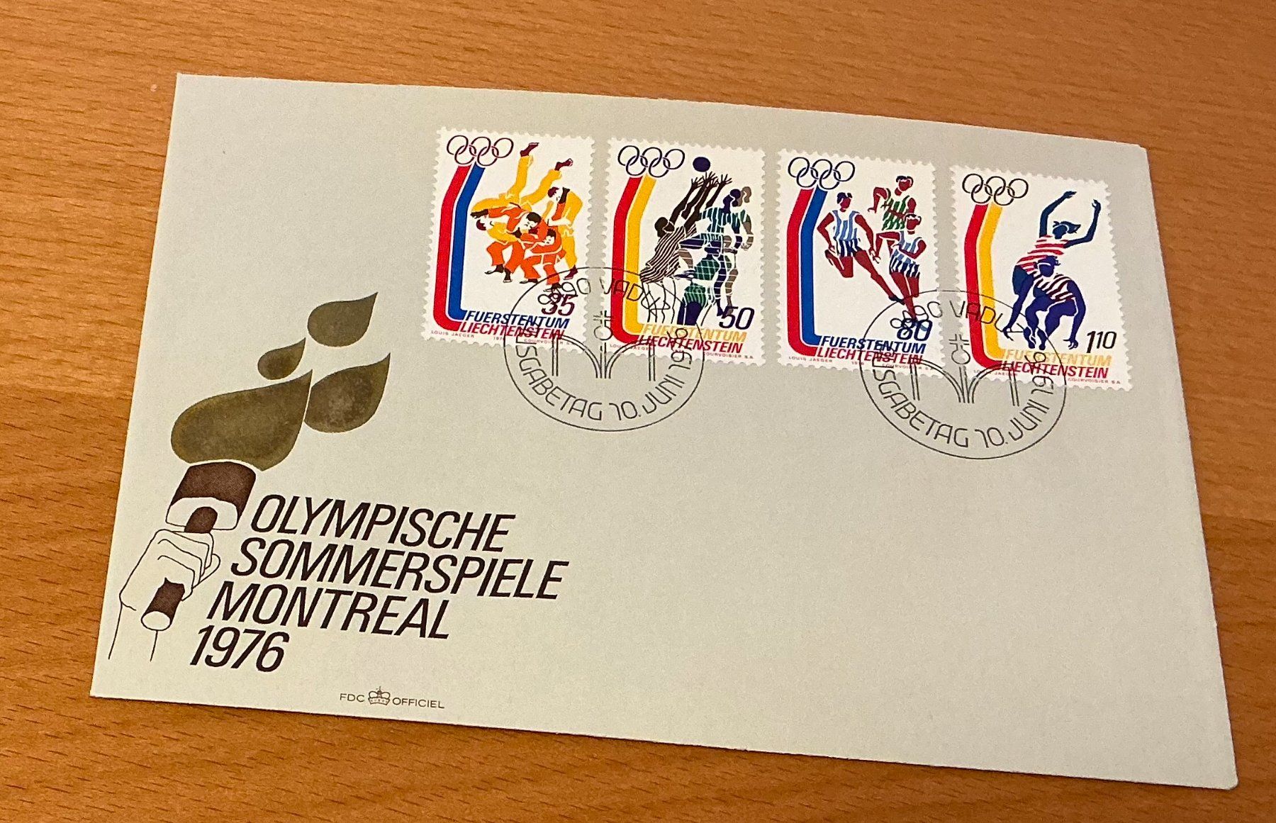 Alle Briefmarken: FDC Liechtenstein Satz Olympia 1976 – Gebraucht aus Koblenz von Markenhimmel