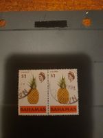 Timbres rares Bahamas - Ananas et Reine Elizabeth!