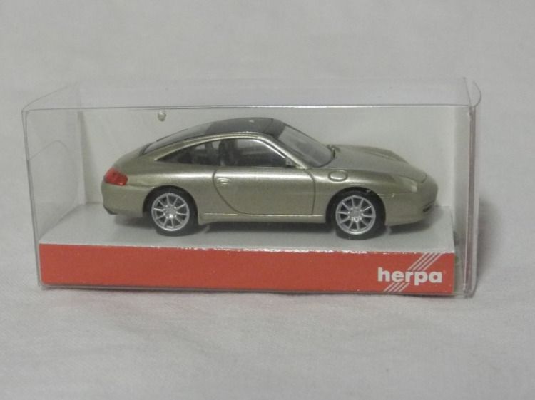 Porsche 911 Targa Miniature Herpa – Échelle 1:87, Vert Métallisé – Modèle En Plastique Fabriqué En Allemagne – Collection Et Diorama