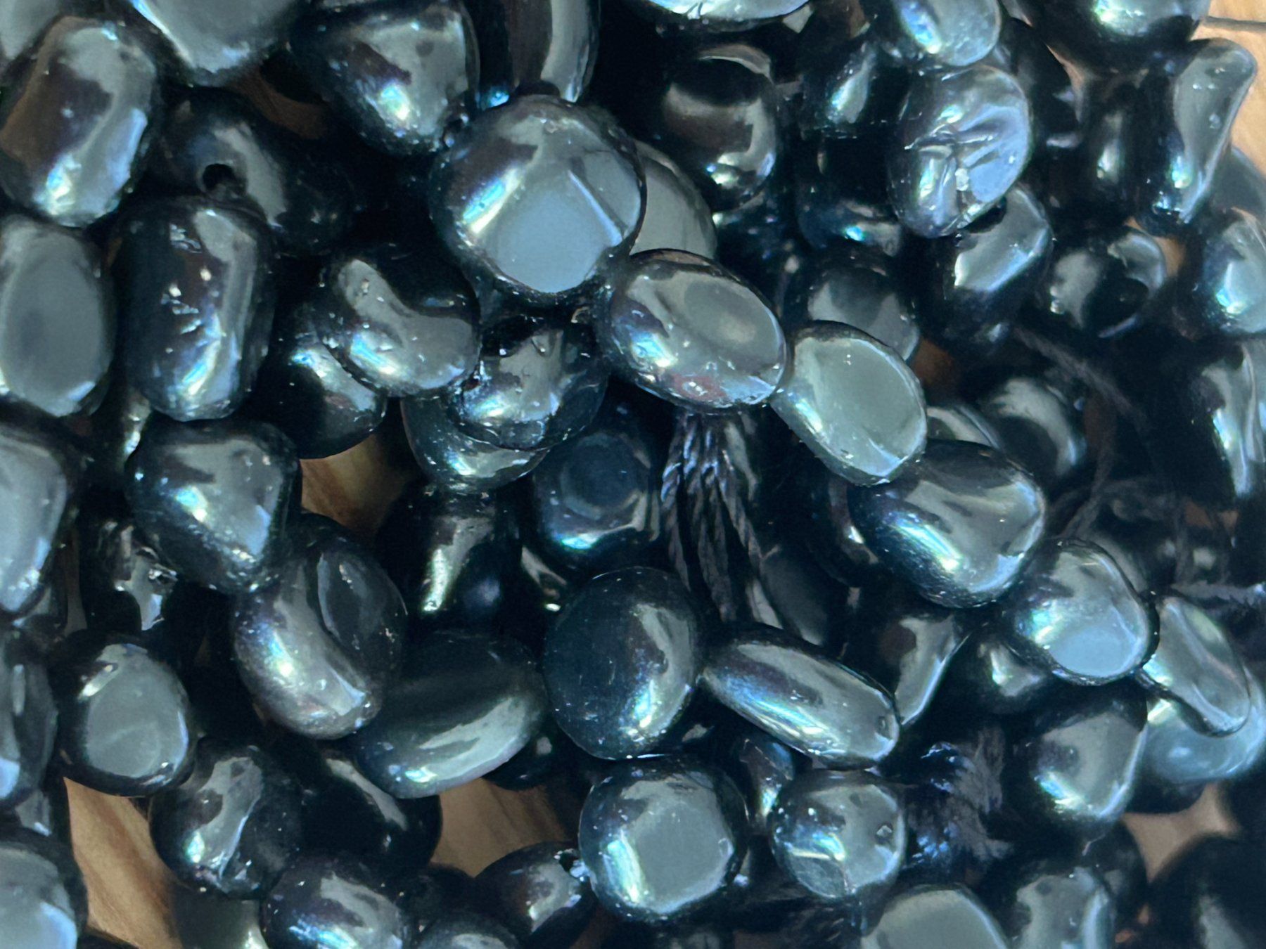 Pietre preziose: Strang echte Obsidian Nuggets 6-8 mm – Nuovo e nell'imballaggio originale da Niederrohrdorf venduto da Ytobi 1
