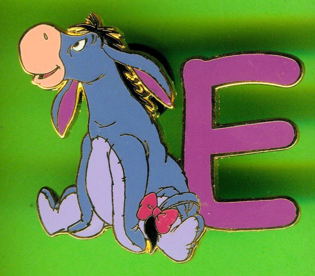 Disney Placchette & Badge: DISNEY  Alphabet    EEYORE  " E " – Usato da Winterthur venduto da Sammleroase