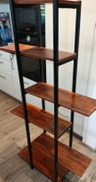 Standregal 4 Ablagen Holzoptik Metallrahmen guter Zustand