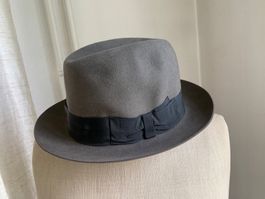 Herrenhut, Vintage dunkles Grau Gr. 57 Vanzina Pavia