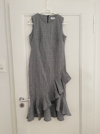 Calvin Klein Kleid, kariert, gr. 6, mit Rüschenbesatz