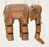 Marionette Elefant aus Holz 18cm