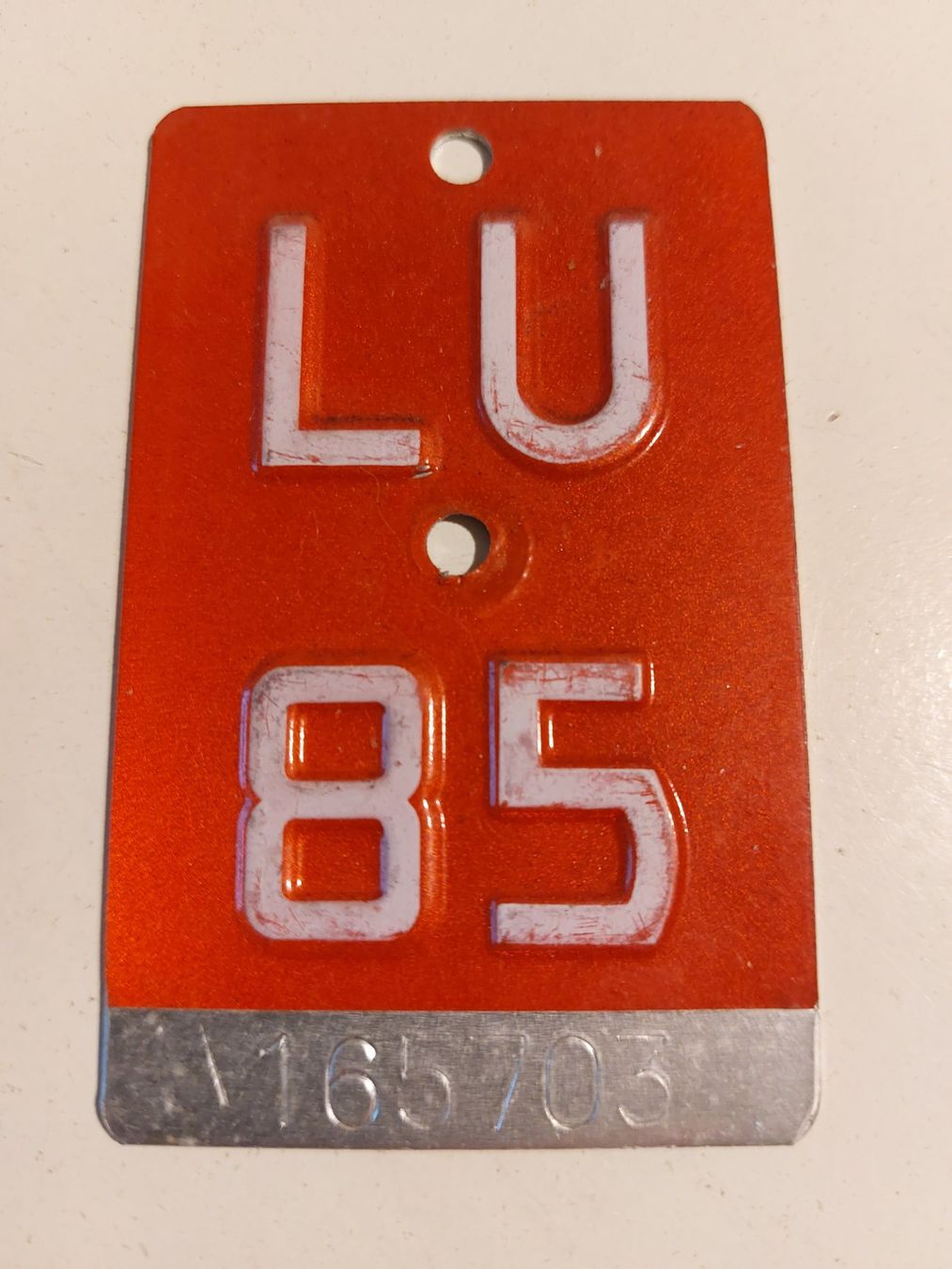 Sachs Insegne: Velonummer LU 85 plaque Velo – Usato da Schenkon venduto da Uhu007