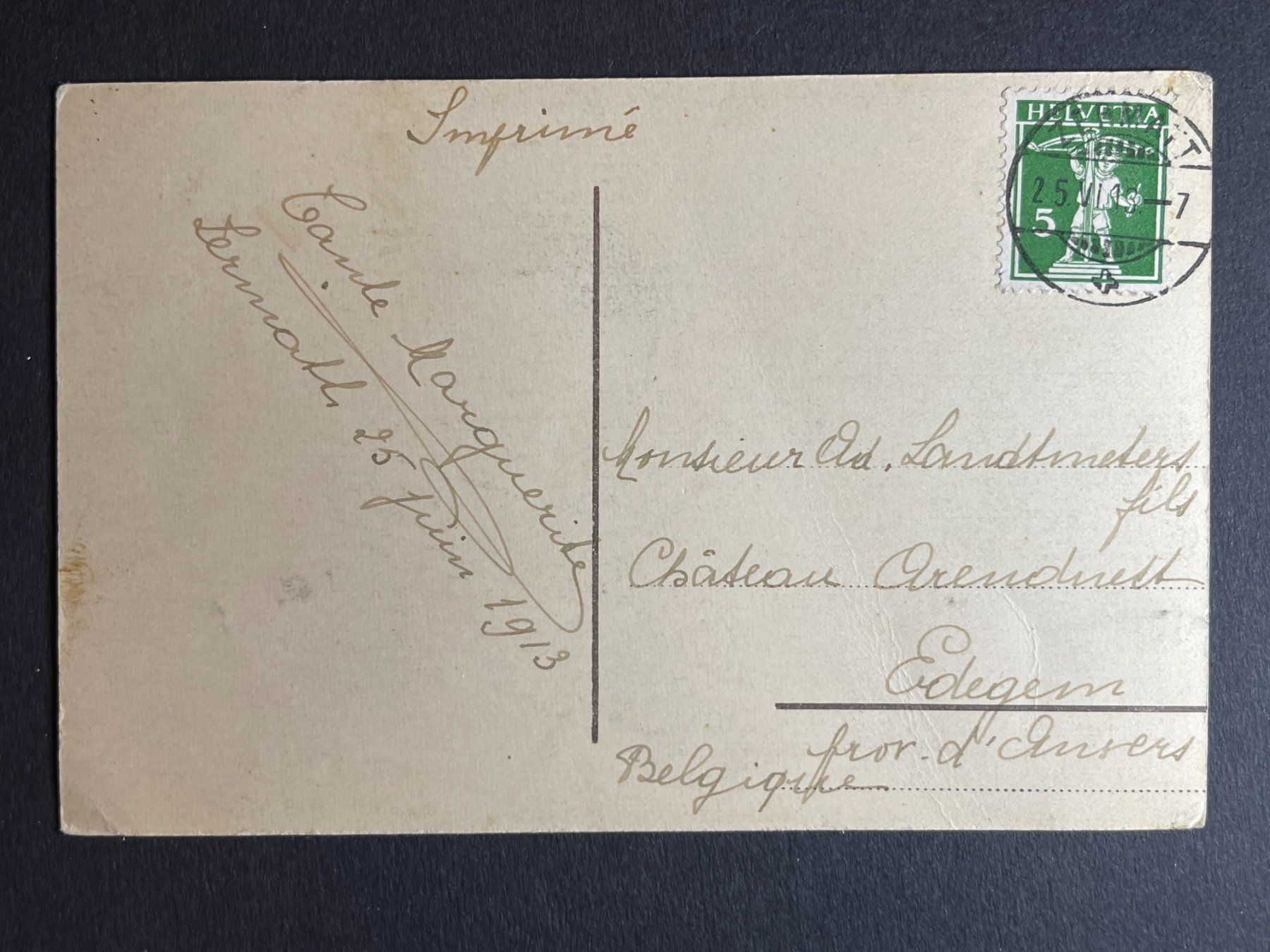 Cartoline postali: Zermatt - Gornergratbahn - Findelenbachbrücke - 1913 – Usato da Steg VS venduto da _vinci_ 1