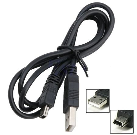 USB 2.0 Kabel auf Mini-B-Stecker, Schwarz, 150 cm (NEU)