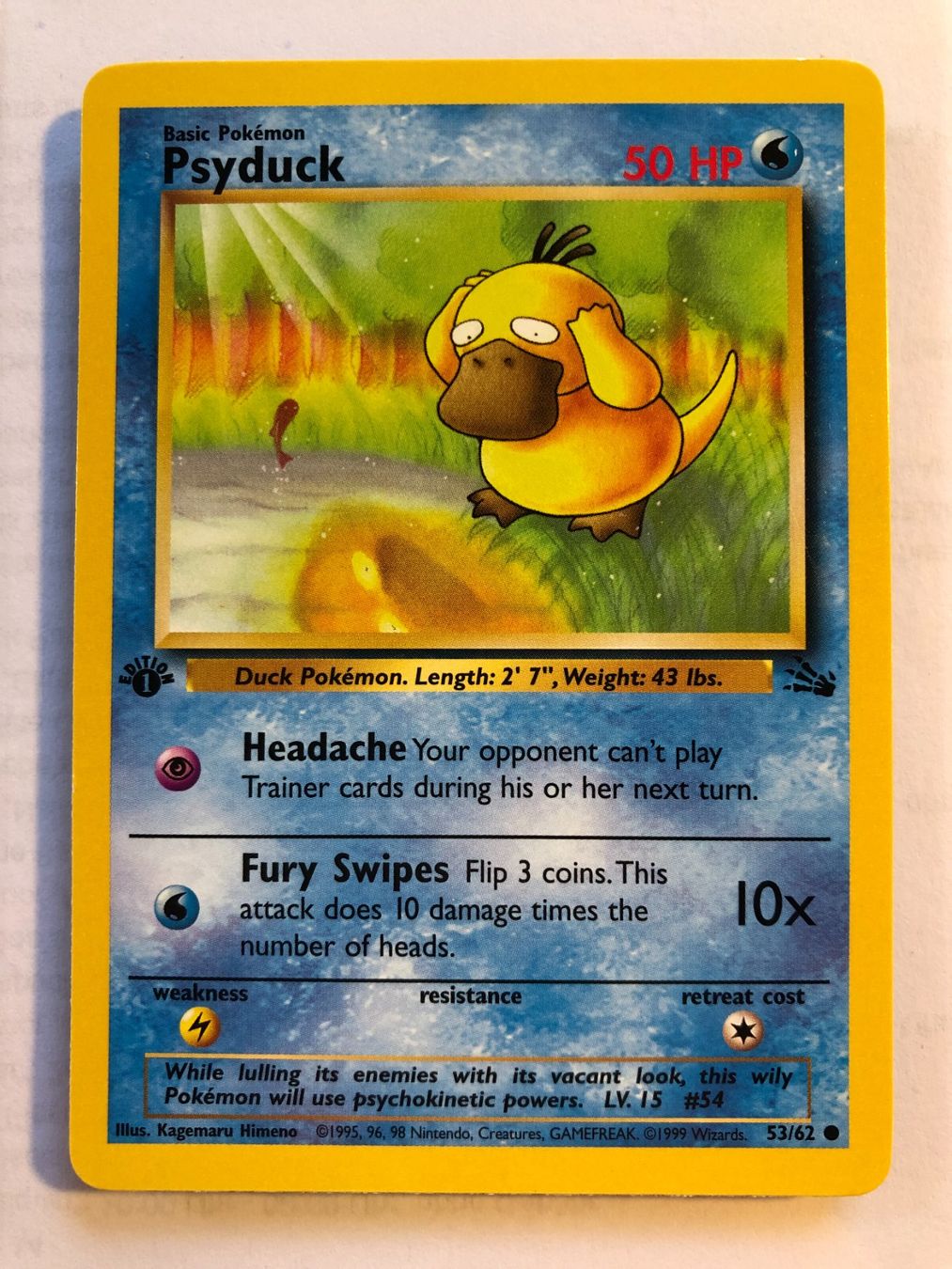 Sammelbilder & Trading cards: Psyduck 1st Fossil - MINT - ab 1.- – Gebraucht aus Giubiasco von dan_pr8b