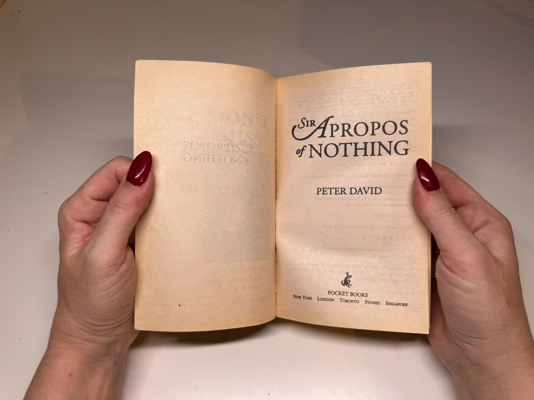 Libri: NOVEL: Peter David, Sir Apropos of Nothing – Usato da Grosswangen venduto da English_books 2