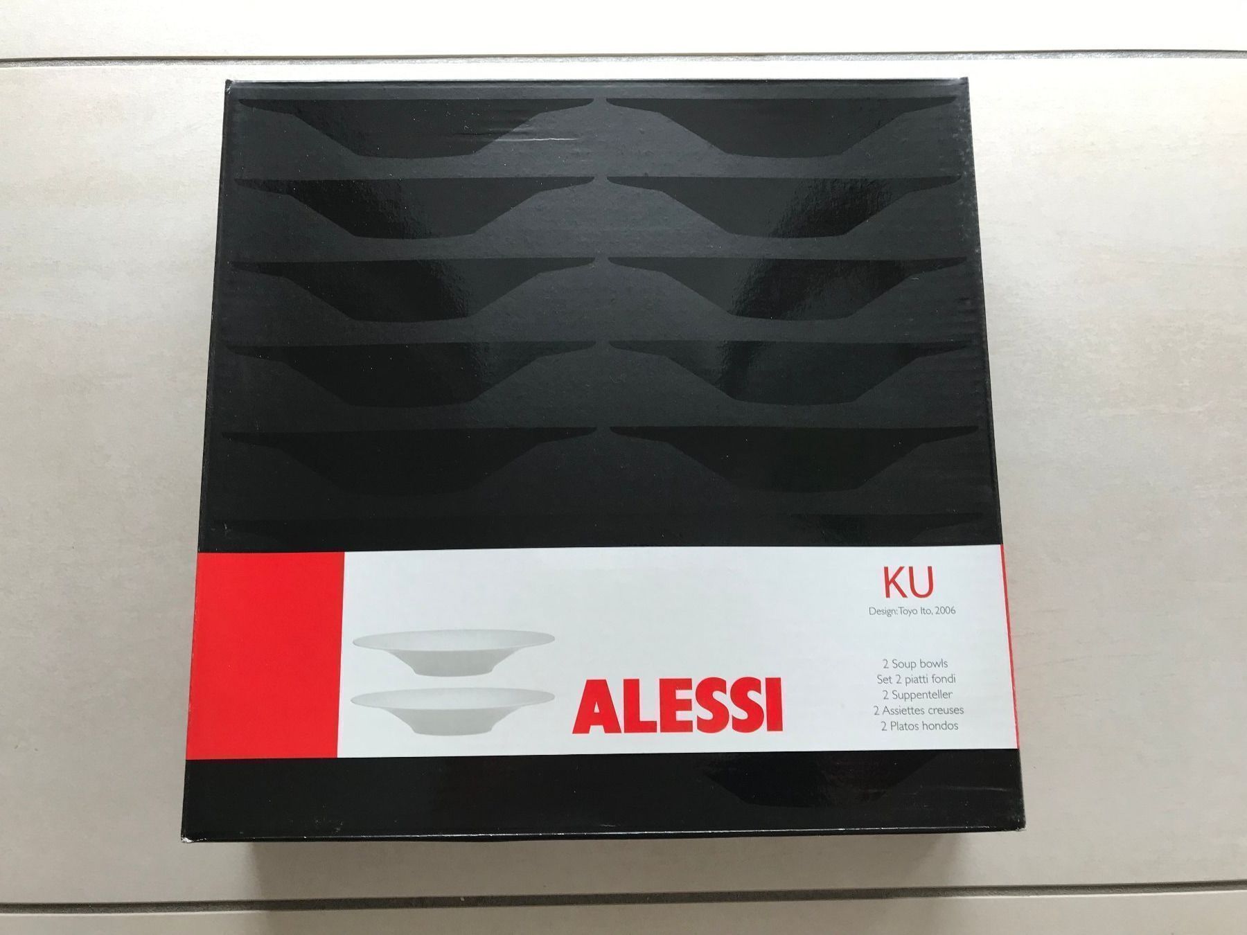 Alessi Piatti: Alessi Ku 2er-Set Suppenteller – Nuovo e nell'imballaggio originale da Itingen venduto da blindfire