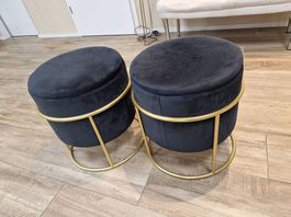Hocker schwarz/gold Stauraum