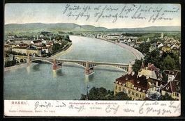 Basel, Wettsteinbrücke und Eisenbahnbr