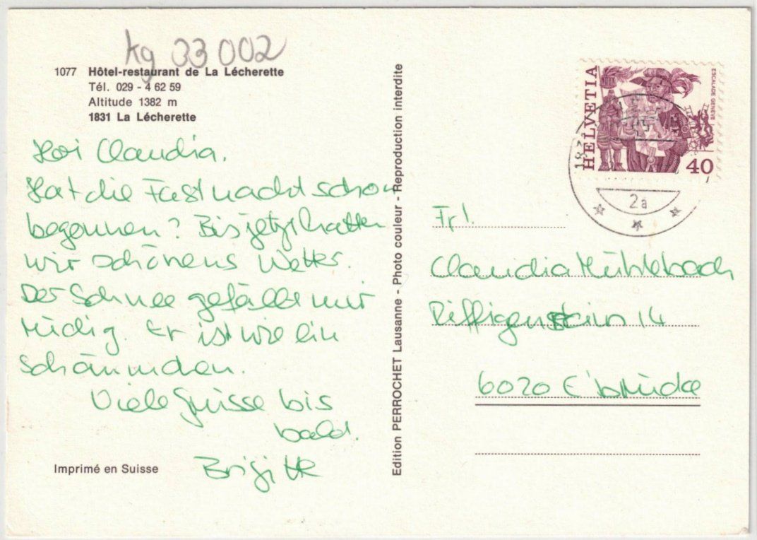 Cartoline postali: Col des Mosses - La Lécherette – Usato da Binningen venduto da Mountainrider 1