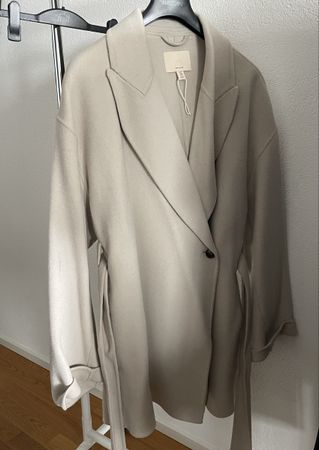 Damen Beige Wollmantel H&M Selection zum Binden ungetragen