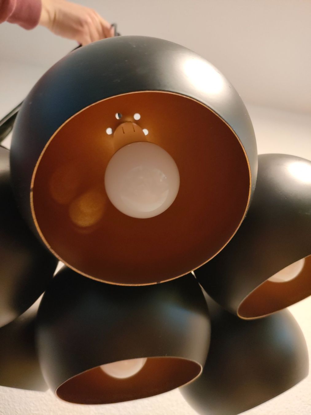 Lampadari & plafoniere: Schwarze Kugelleuchte, Lampe, Deckenlampe – Usato da Wiesendangen venduto da s_er 2