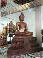 Antiker Bronze Buddha Nakhon Pathom Thailand Deko19.Jhd 47cm