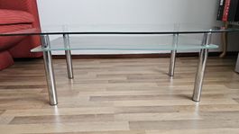 Eleganter Couchtisch aus Glas, geschwungen