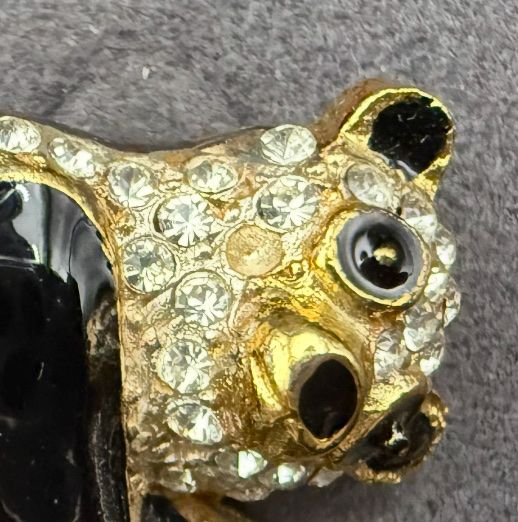 Spille & Fermagli: Vintage Panda Bär Brosche mit Strasssteinen, Defekt – Usato da Lamone venduto da LaCantinaMagica 7