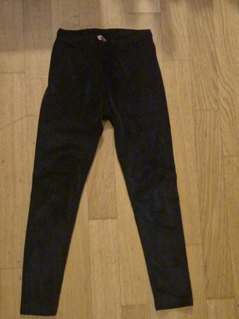 Six for kids velvet leggings black, size 7-8 years