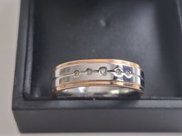 Ring 2 farbig, Stahl mit Zirkonia, Versand möglich