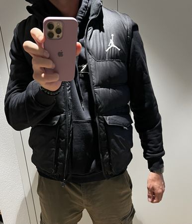 Jordan Winter Weste Gilet Jacke Herren Gr M Schwarz
