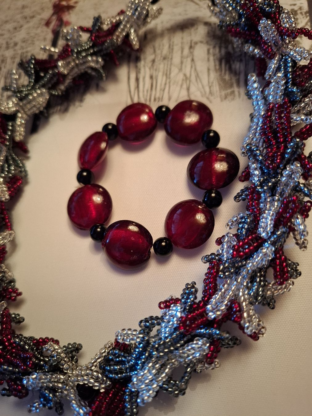 Sonstiger Schmuck: HANDGEFERTIGTE PERLENKETTE MIT ARMBAND – Neu (gemäss Beschreibung) aus Gretzenbach von schibaya 1