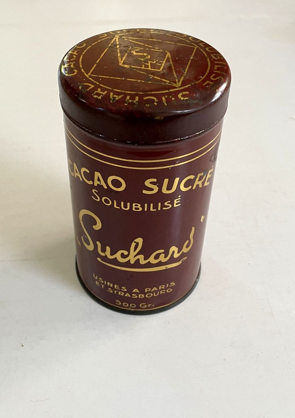 Suchard Barattoli: Suchard Cacao  - Alte Werbeblechdose / Ancienne boîte – Usato da Savagnier venduto da Ne2065