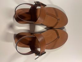 Sandales Zara cuir marron femme T.39 bon état