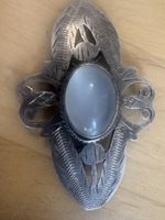 Broche Antique en  925 • Fait Main, Pierre de Lune Nature AY