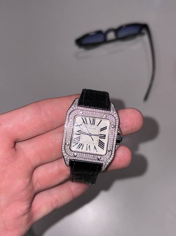 Orologi: Cartier Santos 100 | Natural Diamonds – Usato da worb venduto da mansorymansory 4